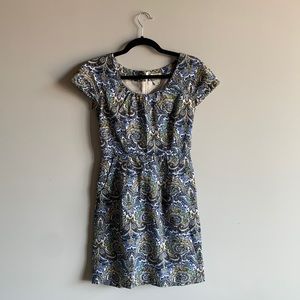 J Crew Paisley Short Sleeve Dress Size 00